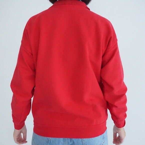 Vintage Northern Reflection Red Embroidered Christmas Collared Sweater M - Picture 3 of 11